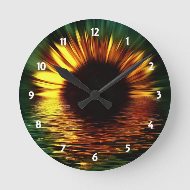 Sunset Flower Round Clock (Front)
