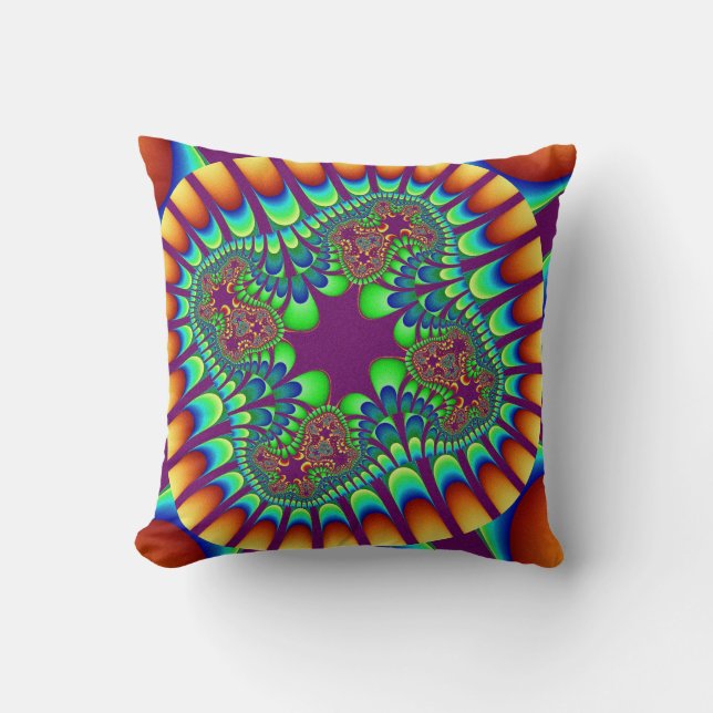 Sunset Flower Throw Pillow (Front)