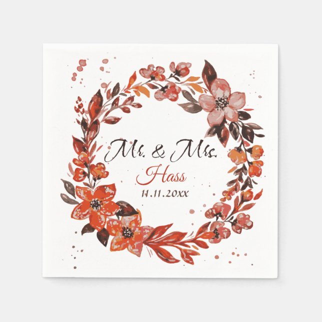 Sunset Flowers Napkin (Front)