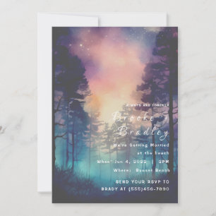 Sunset Forest Silhouette Wedding Invitation