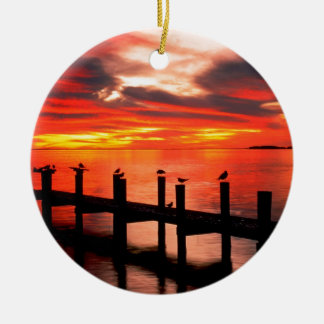 Sunset Fort Myers Prom Florida Ceramic Tree Decoration