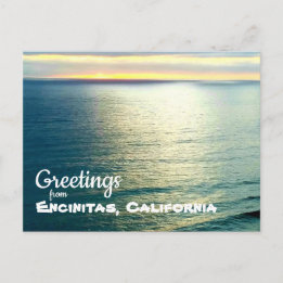 Sunset from Encinitas California Moonlight Beach Postcard