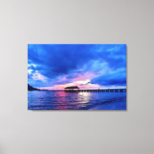 Sunset from Hanalei Bay - Kauai, Hawaii Canvas Print