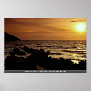 Sunset from Putsborough Beach, Woolacombe Bay, Nor Poster
