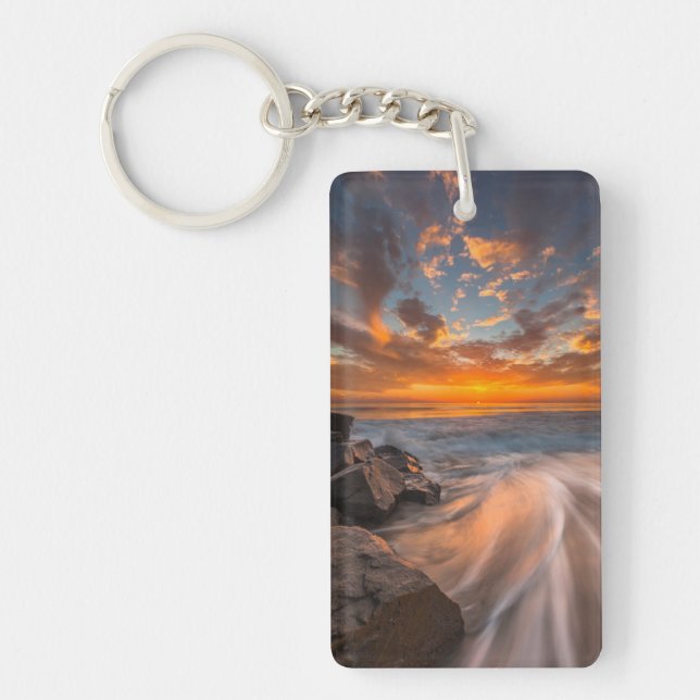 Sunset from Tamarach Beach Key Ring (Front)