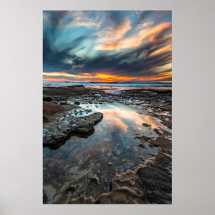 Sunset from the tide pools poster