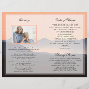 Sunset Funeral Program   In Loving Memory Flyer