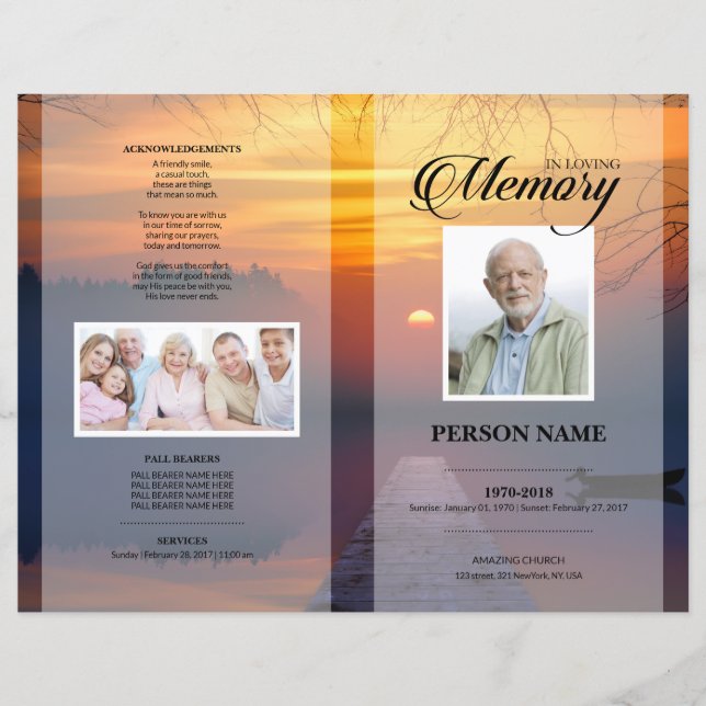 Sunset Funeral Template (Front)