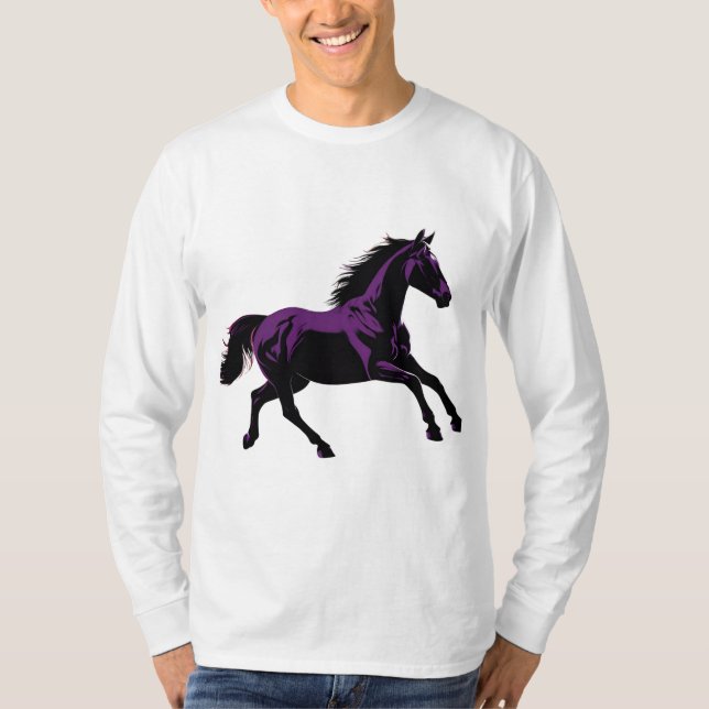 Sunset Galloping Horse + Nature Decor T-Shirt (Front)