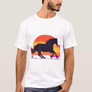 Sunset Galloping Horse Tee – Equestrian Art