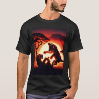 Sunset Games: Two Lion Cubs  T-Shirt