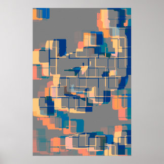 "Sunset" Geometric  Art Poster