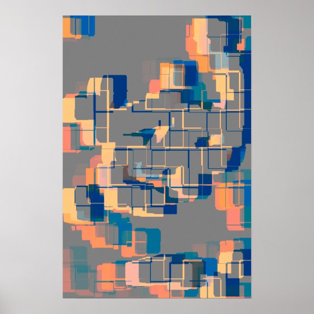 "Sunset" Geometric  Art Poster (Front)
