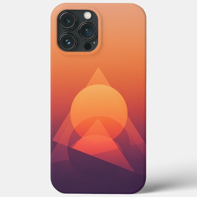 Sunset Geometry Abstract Art Case-Mate iPhone Case (Back)
