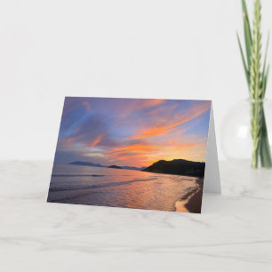 Sunset Gerakas Beach Zakynthos Greece Photograph Card