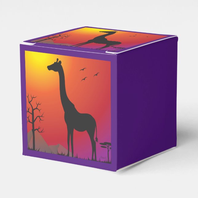 Sunset Giraffe Party Favour Box (Front Side)