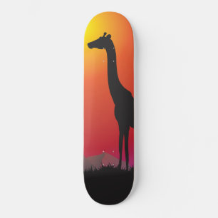 Sunset Giraffe Themed Skateboard