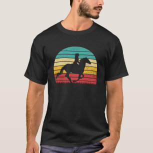 Sunset Girl Horse Riding  Vintage Cowgirl Texas Ra T-Shirt