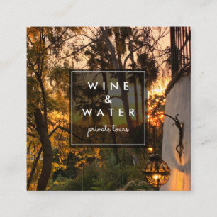 Sunset Glow California Garden Photo Travel Tourism Square Business Card