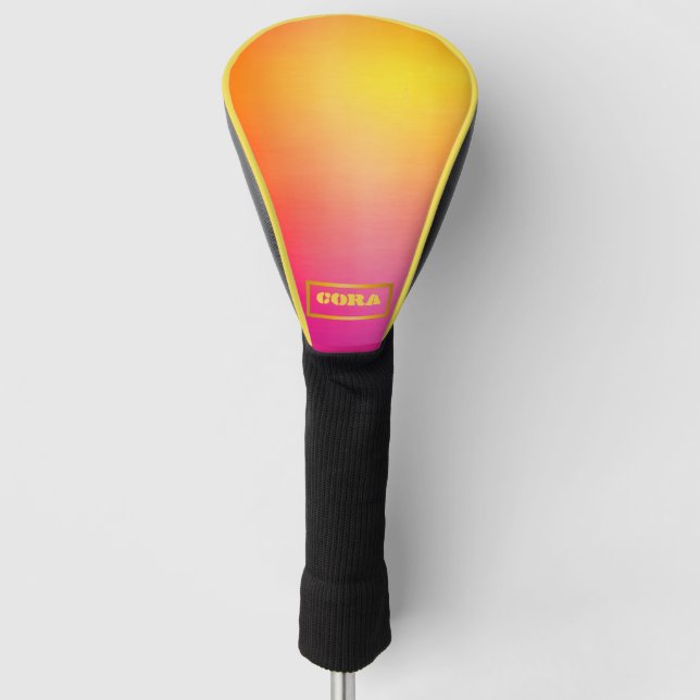 Sunset Glow Ombre Customized Golf Head Cover (Front)