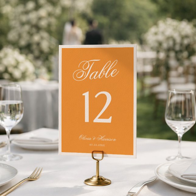 Sunset Glow Orange Wedding Table Number (Creator Uploaded)