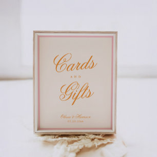 Sunset Glow Pink Orange Cards and Gifts Sign