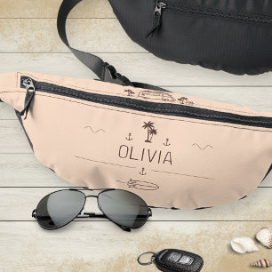 Sunset Glow Vintage Van Surfer Crew Minimalist Bum Bags