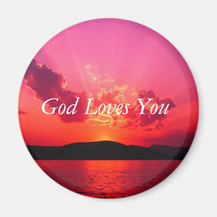 Sunset, God Loves You Magnet