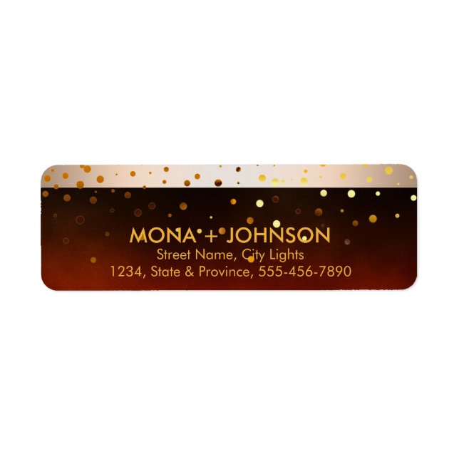Sunset Gold Glitter Sparkle Confetti Dots Modern (Front)