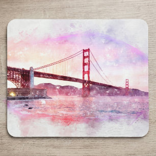 Sunset Golden Gate Bridge Pastel in San Francisco Mouse Mat