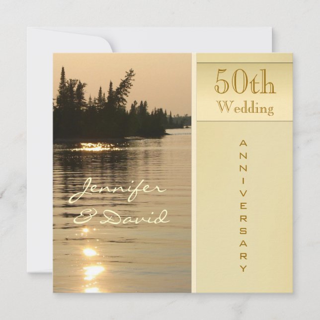Sunset Golden Wedding Anniversary Invitation (Front)