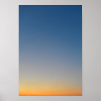 sunset gradient background blue orange evening sky poster