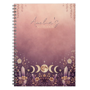 Sunset Gradient Celestial Moon Phase Notebook 