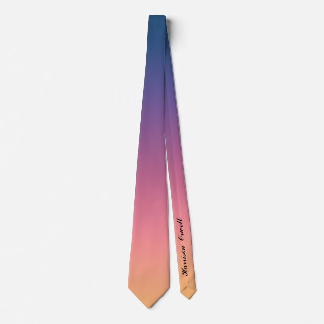 Sunset Gradient Purple and Pink Pastel Tie (Front)