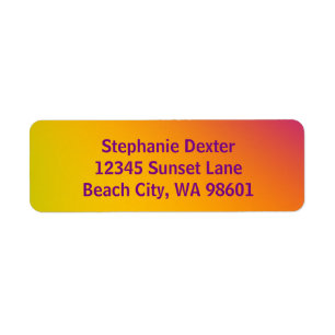 Sunset Gradient Return Address Labels
