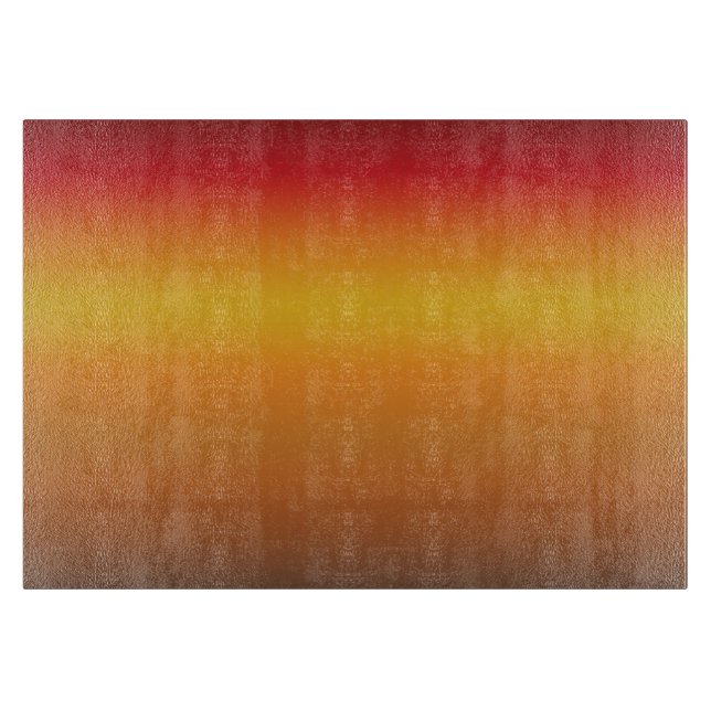 Sunset Gradient Vibrant Red Orange Yellow Ombre Cutting Board (Front)
