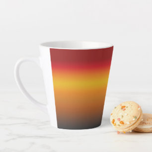 Sunset Gradient Vibrant Red Orange Yellow Ombre Latte Mug