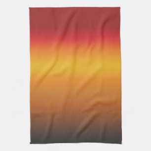 Sunset Gradient Vibrant Red Orange Yellow Ombre Tea Towel