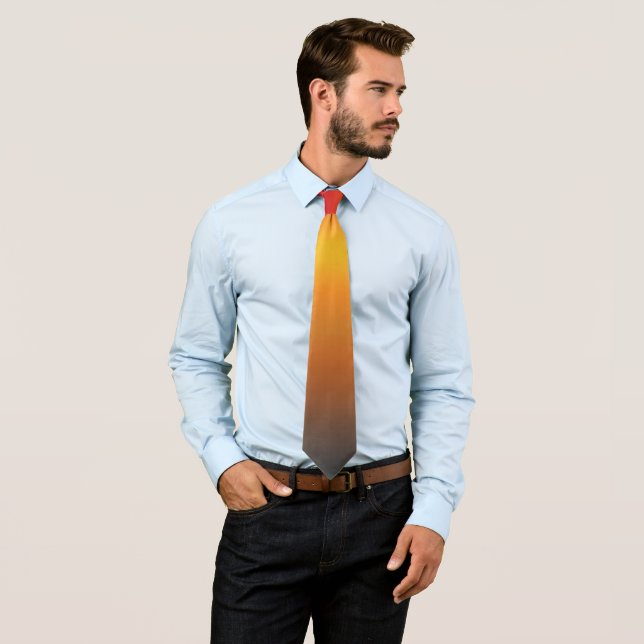 Sunset Gradient Vibrant Red Orange Yellow Ombre Tie (In Situ)