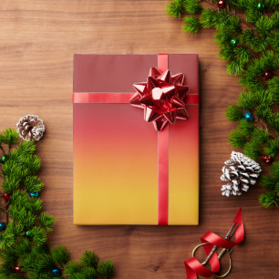 Sunset Gradient Vibrant Red Orange Yellow Ombre Wrapping Paper