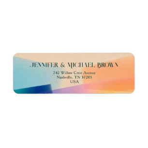 Sunset Gradient Wedding Address Design