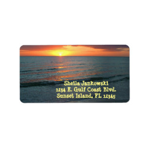 Sunset / Gulf Coast / Calm Water / Orange & Yellow Label