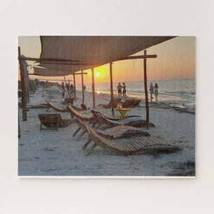 Sunset Hammocks by the Sea Jigsaw Puzzle