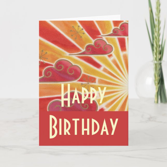 Sunset 'Happy Birthday'' card (Front)