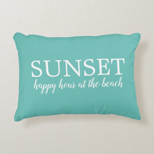 Sunset Happy Hour at the Beach accent pillow (Front)