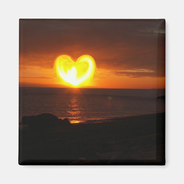Sunset Heart Magnet (Front)