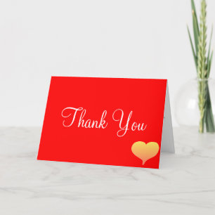 Sunset Heart Red Wedding Thank You Cards