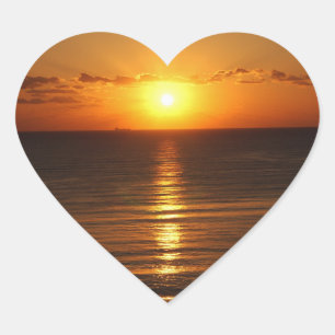 Sunset Heart Shaped Sticker