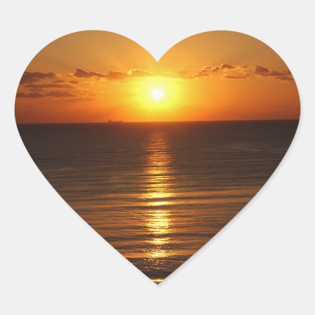 Sunset Heart Shaped Sticker (Front)
