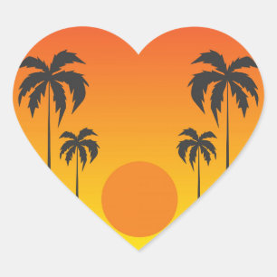 Sunset Heart Sticker